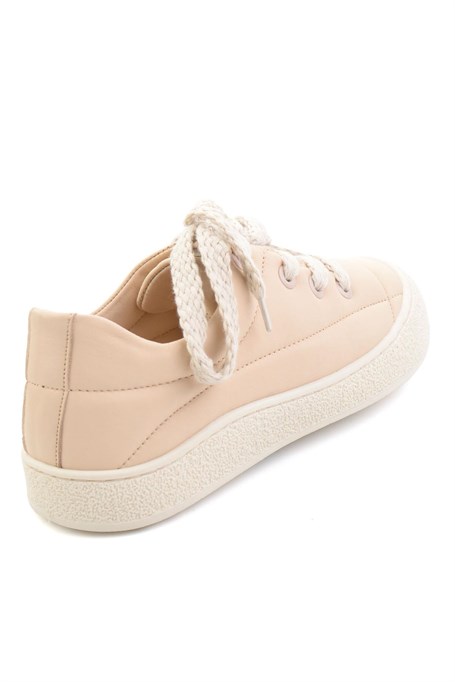 Bej Hakiki Deri Kadın Sneaker K01331780903