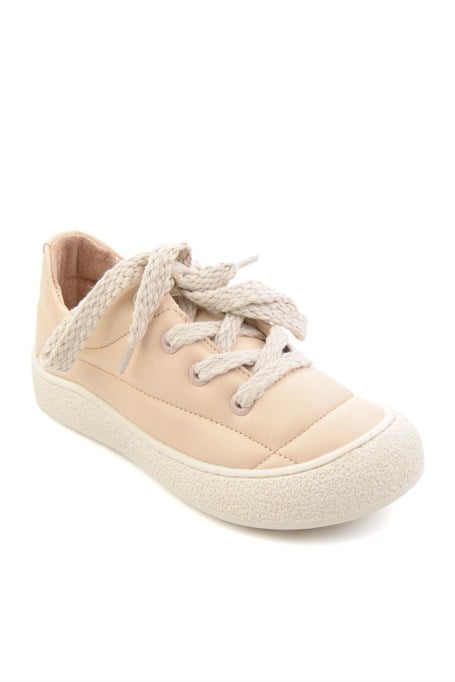 Bej Hakiki Deri Kadın Sneaker K01331780903