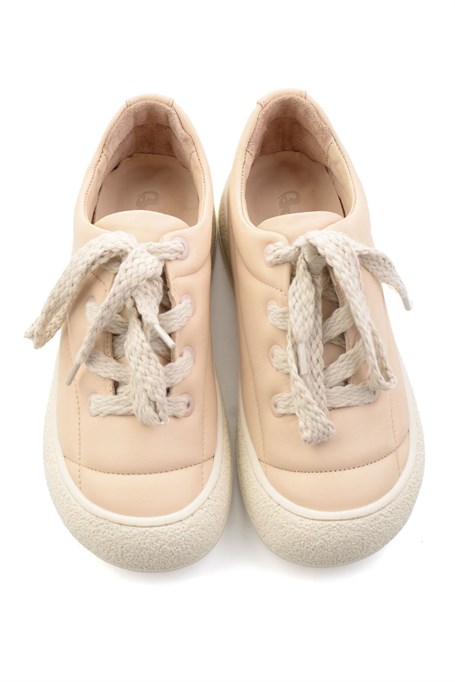 Bej Hakiki Deri Kadın Sneaker K01331780903