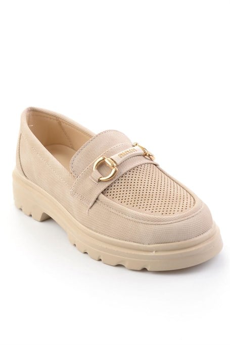 Bej  Kadın Loafer Ayakkabı K01536103737