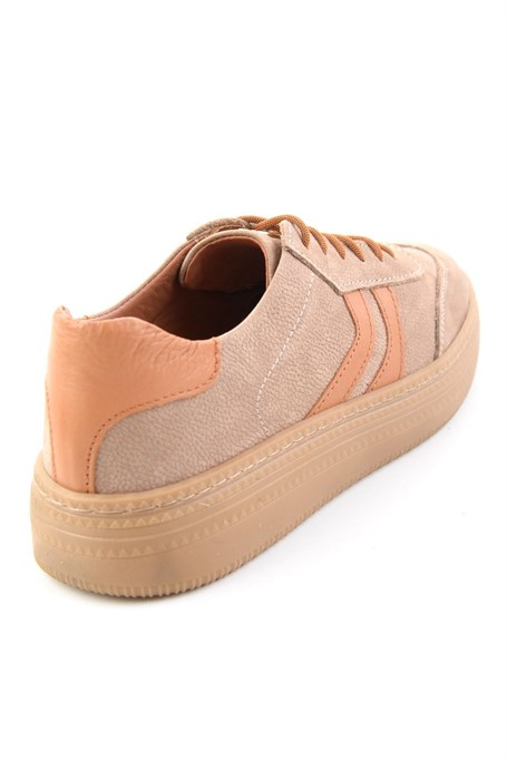 Bej Nubuk Hakiki Deri Kadın Sneaker K01753222201