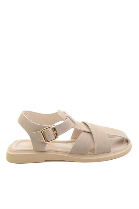 Bej Nubuk  Kadın Sandalet K05606036871
