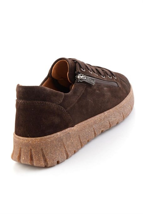 Bej Süet Hakiki Deri Kadın Sneaker K01331200302