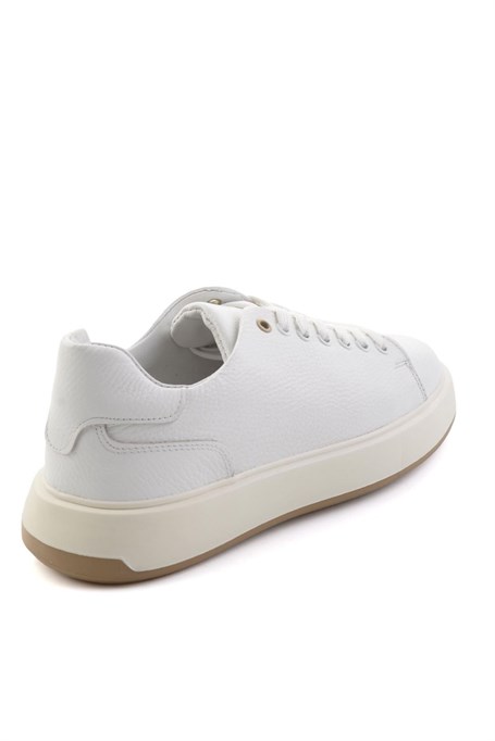 Beyaz Floter Hakiki Deri Erkek Sneaker E01401120740