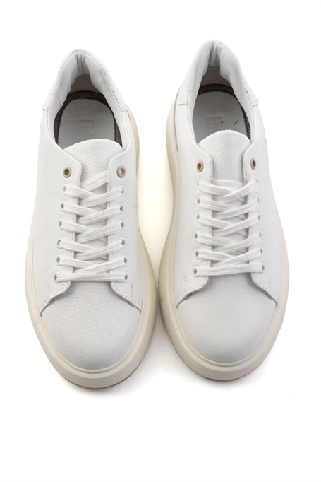 Beyaz Floter Hakiki Deri Erkek Sneaker E01401120740