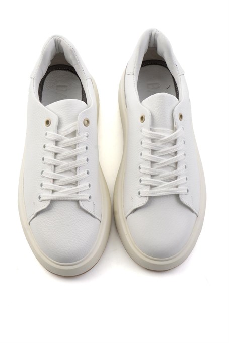 Beyaz Floter Hakiki Deri Erkek Sneaker E01401120740