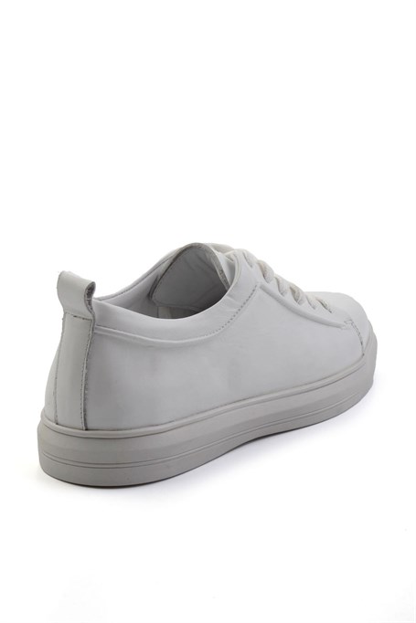 Beyaz Hakiki Deri Erkek Sneaker E01011030843