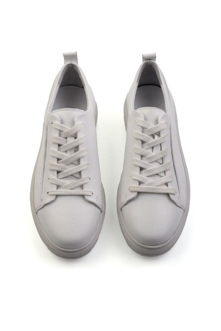 Beyaz Hakiki Deri Erkek Sneaker E01011030843