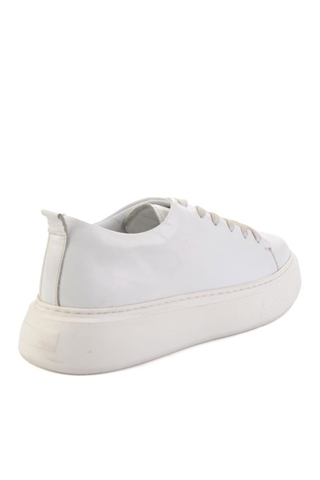 Beyaz Hakiki Deri Erkek Sneaker E01011032503