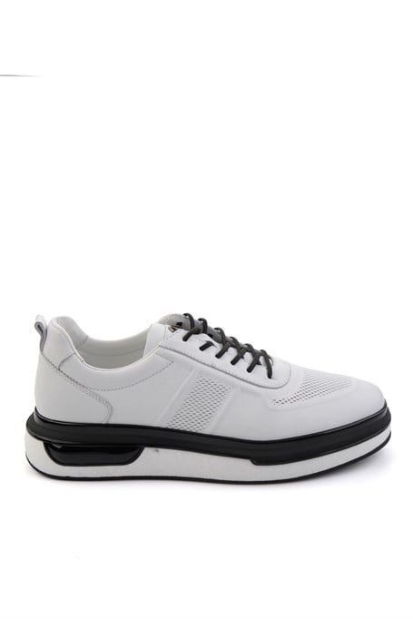Beyaz Hakiki Deri Erkek Sneaker E01018250303