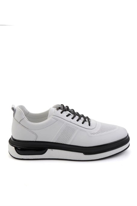 Beyaz Hakiki Deri Erkek Sneaker E01018250303