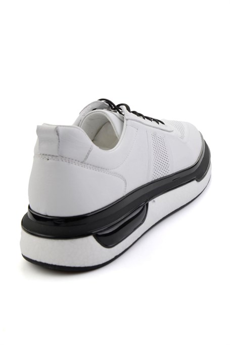 Beyaz Hakiki Deri Erkek Sneaker E01018250303