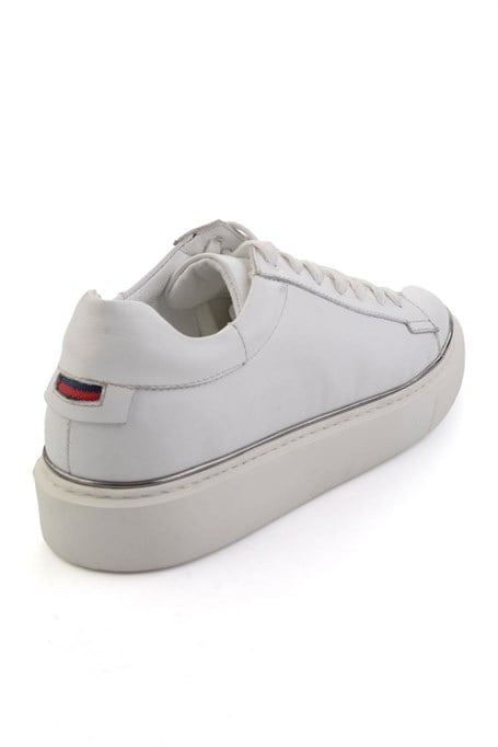 Beyaz Hakiki Deri Erkek Sneaker E01054202643