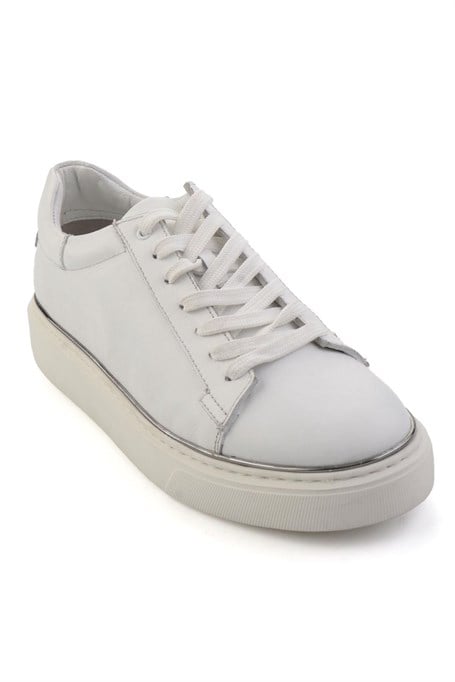Beyaz Hakiki Deri Erkek Sneaker E01054202643