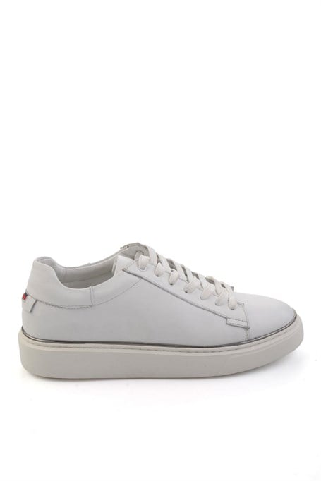 Beyaz Hakiki Deri Erkek Sneaker E01054202643