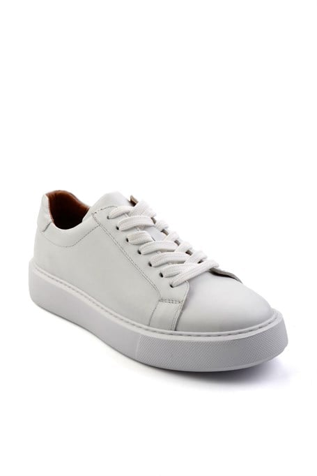 Beyaz Hakiki Deri Erkek Sneaker E01079971043