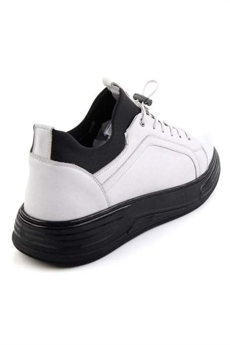 Beyaz Hakiki Deri Erkek Sneaker E01080217043