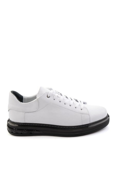 Beyaz Hakiki Deri Erkek Sneaker E01080902143