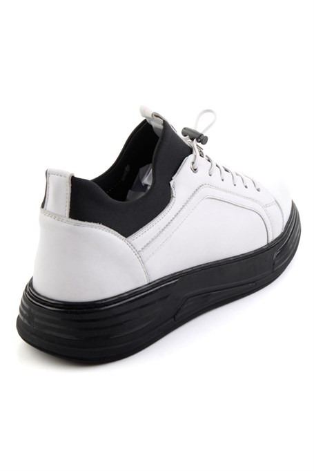 Beyaz Hakiki Deri Erkek Sneaker E01080217043