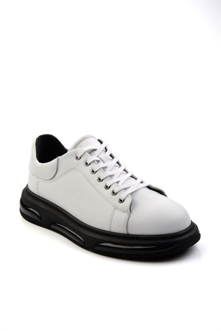 Beyaz Hakiki Deri Erkek Sneaker E01080120903