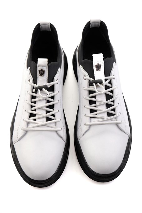 Beyaz Hakiki Deri Erkek Sneaker E01080228543