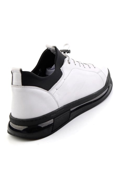 Beyaz Hakiki Deri Erkek Sneaker E01080228543