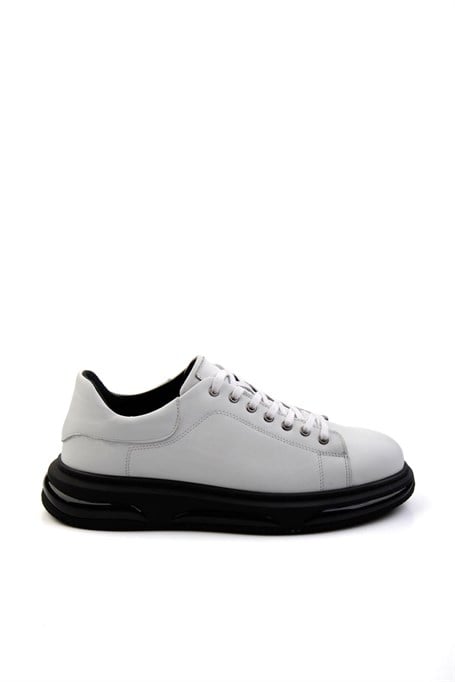 Beyaz Hakiki Deri Erkek Sneaker E01080120903