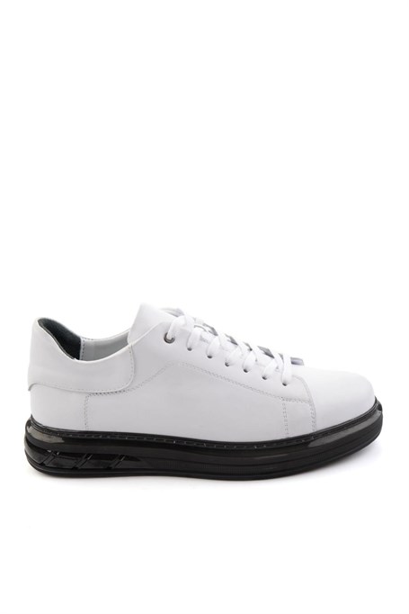 Beyaz Hakiki Deri Erkek Sneaker E01080902143
