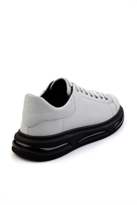 Beyaz Hakiki Deri Erkek Sneaker E01080120903