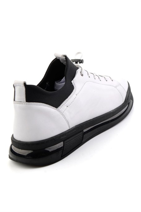 Beyaz Hakiki Deri Erkek Sneaker E01080228543