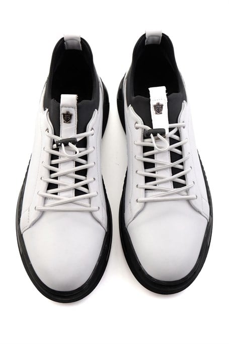 Beyaz Hakiki Deri Erkek Sneaker E01080228543