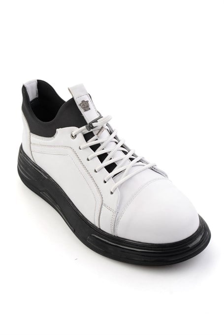 Beyaz Hakiki Deri Erkek Sneaker E01080217043