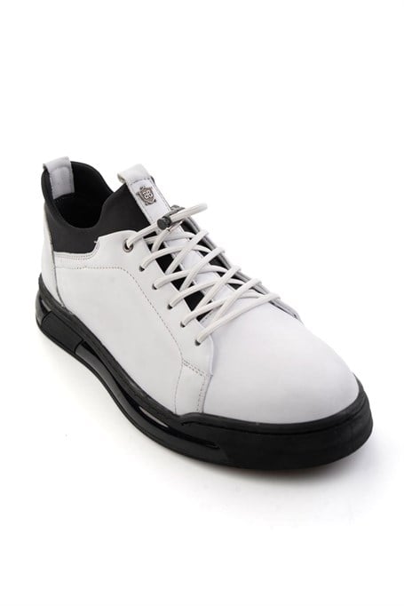 Beyaz Hakiki Deri Erkek Sneaker E01080228543