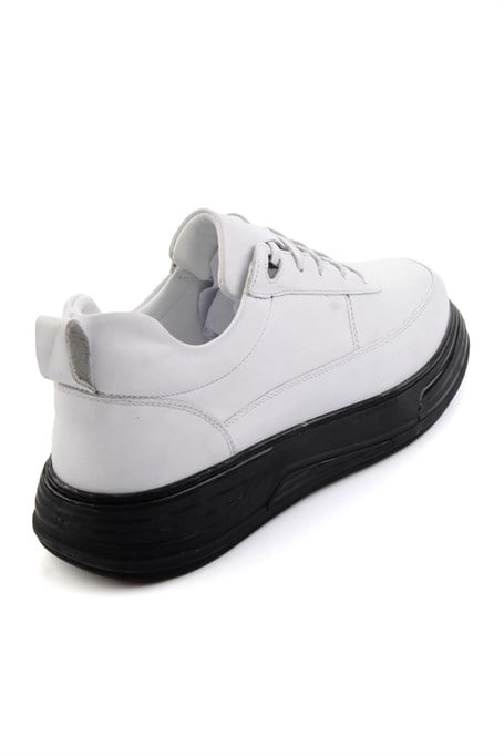 Beyaz Hakiki Deri Erkek Sneaker E01080256343