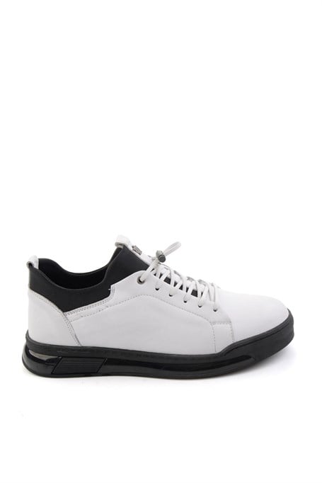 Beyaz Hakiki Deri Erkek Sneaker E01080228543
