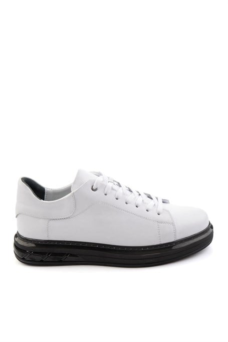 Beyaz Hakiki Deri Erkek Sneaker E01080902143