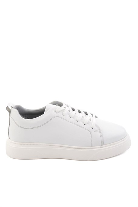 Beyaz Hakiki Deri Erkek Sneaker E01082102043