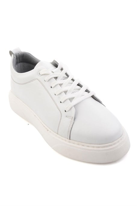 Beyaz Hakiki Deri Erkek Sneaker E01082102043