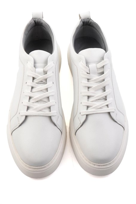Beyaz Hakiki Deri Erkek Sneaker E01082102043