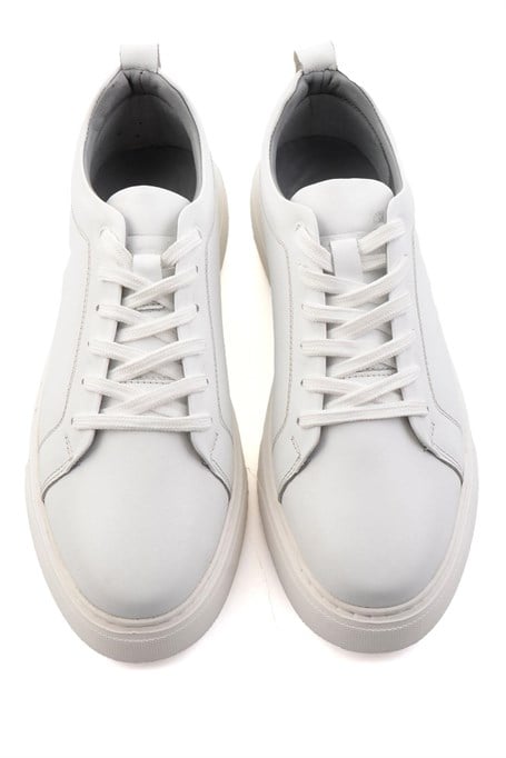 Beyaz Hakiki Deri Erkek Sneaker E01082102043