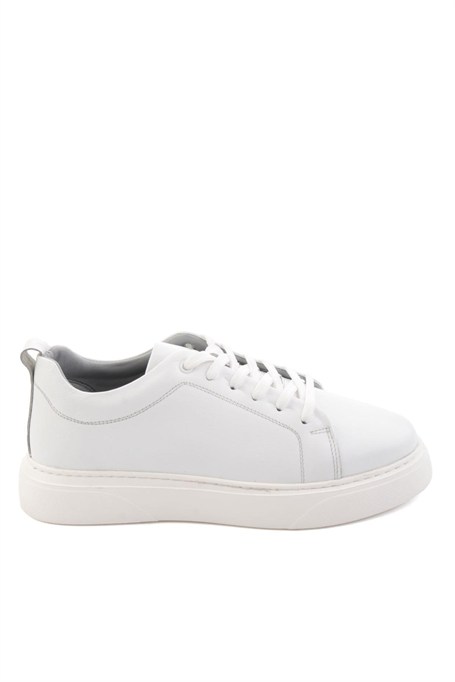 Beyaz Hakiki Deri Erkek Sneaker E01082102043