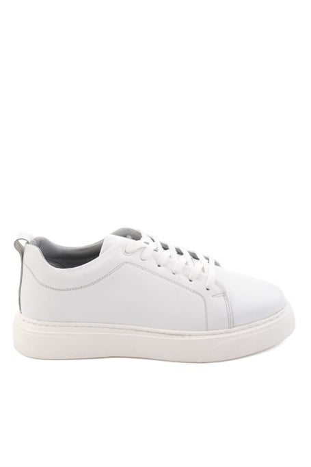 Beyaz Hakiki Deri Erkek Sneaker E01082102043