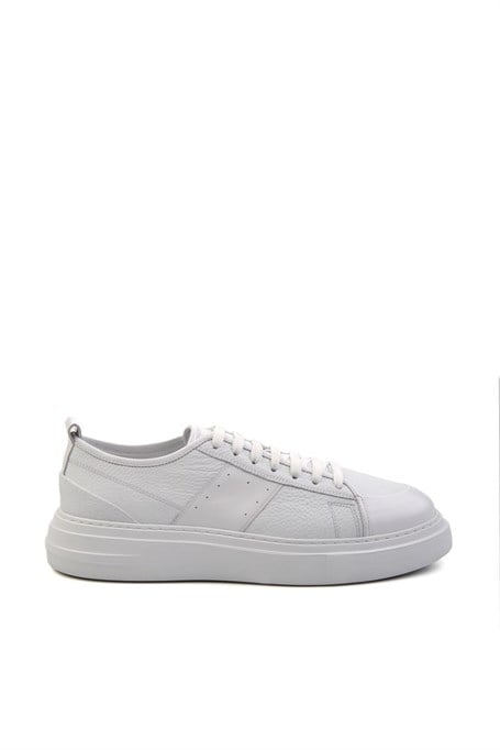 Beyaz Hakiki Deri Erkek Sneaker E01083018003