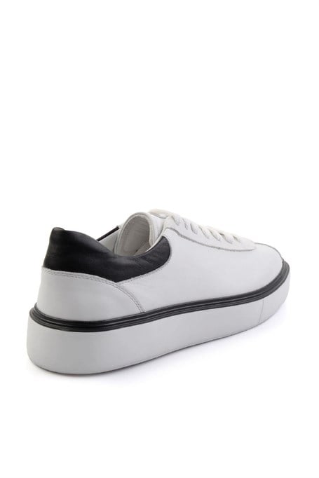 Beyaz Hakiki Deri Erkek Sneaker E01087115103