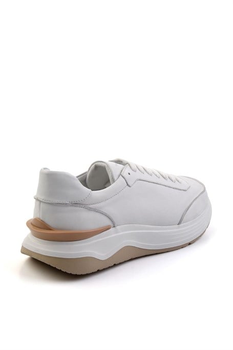 Beyaz Hakiki Deri Erkek Sneaker E01087115603