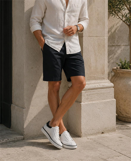 Beyaz Hakiki Deri Erkek Sneaker E01087115103