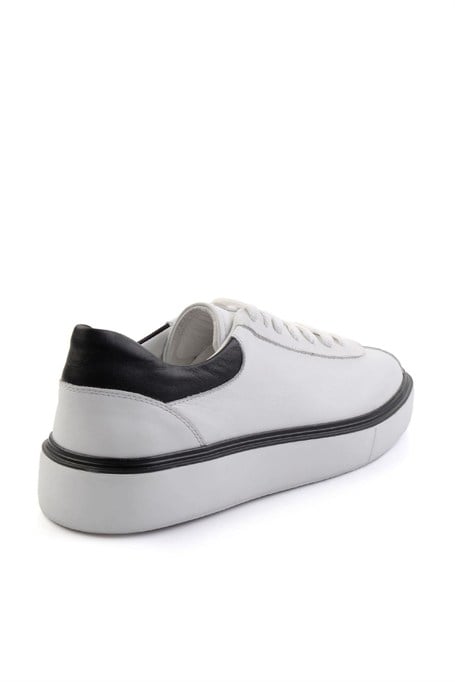 Beyaz Hakiki Deri Erkek Sneaker E01087115103