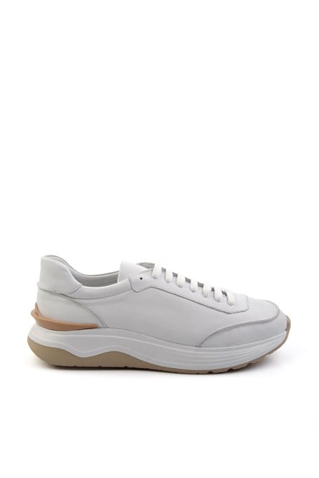 Beyaz Hakiki Deri Erkek Sneaker E01087115603