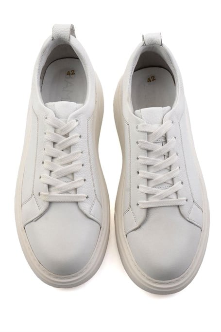 Beyaz Hakiki Deri Erkek Sneaker E01089006803