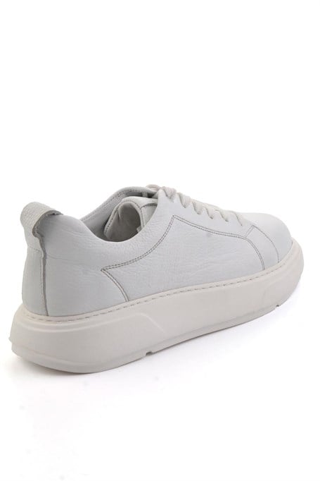 Beyaz Hakiki Deri Erkek Sneaker E01089006803